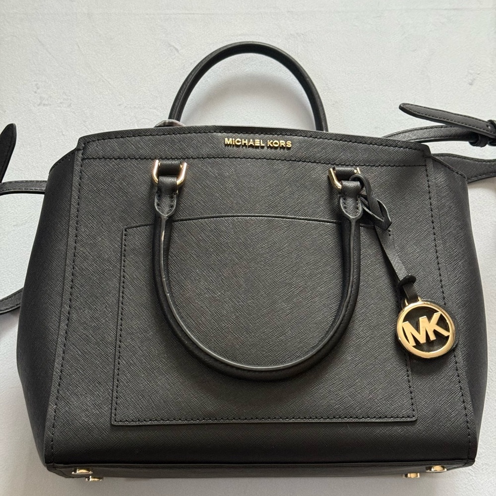 Michael Kors Black Tote with Gold Hardware